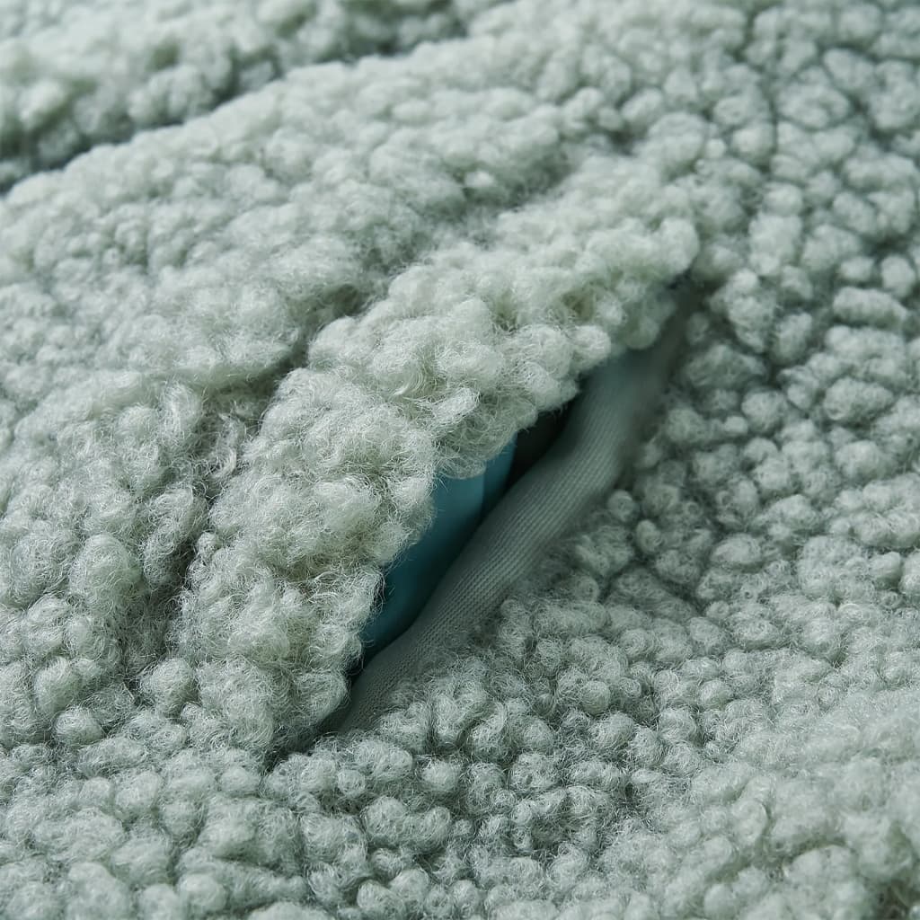 Jachetă cu glugă pentru copii blană artificială Teddy verde mentă 92 GartenMobel Dekor