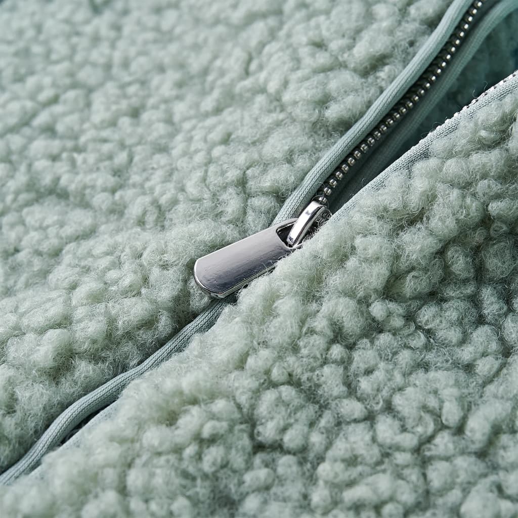 Jachetă cu glugă pentru copii blană artificială Teddy verde mentă 92 GartenMobel Dekor