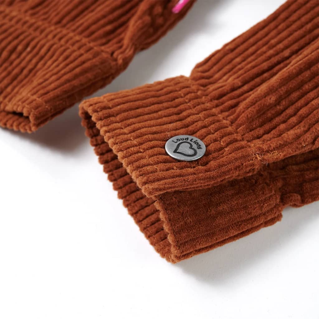 Jachetă pentru copii din velur, coniac, 104 GartenMobel Dekor