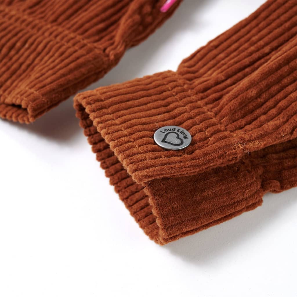 Jachetă pentru copii din velur, coniac, 92 GartenMobel Dekor