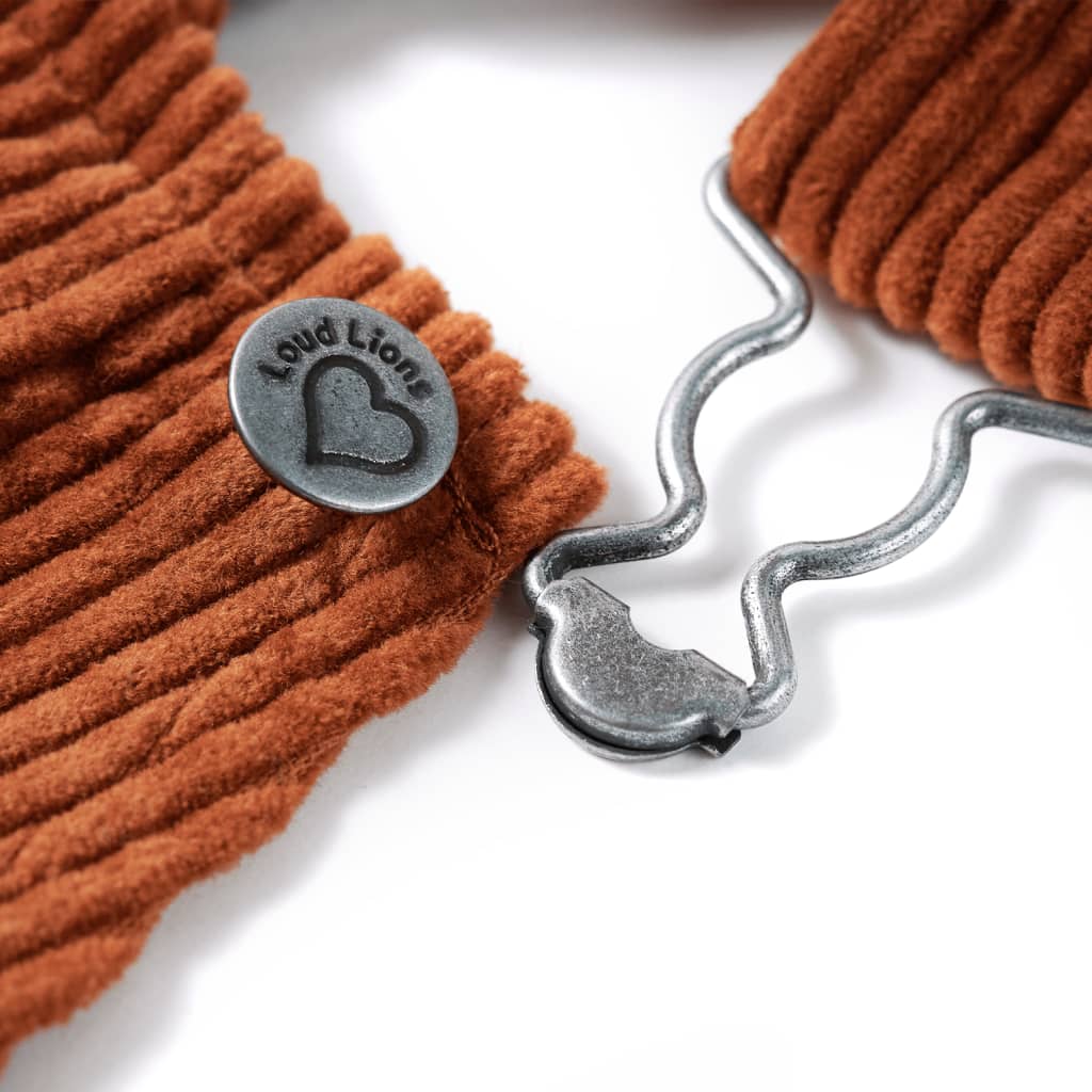 Rochie salopetă pentru copii, velur, coniac, 128 GartenMobel Dekor