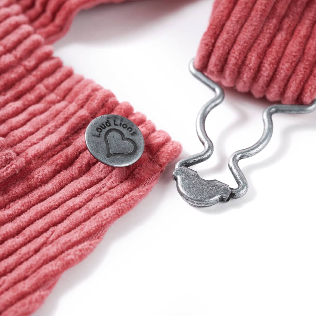 Rochie salopetă pentru copii, velur, roz, 92 GartenMobel Dekor