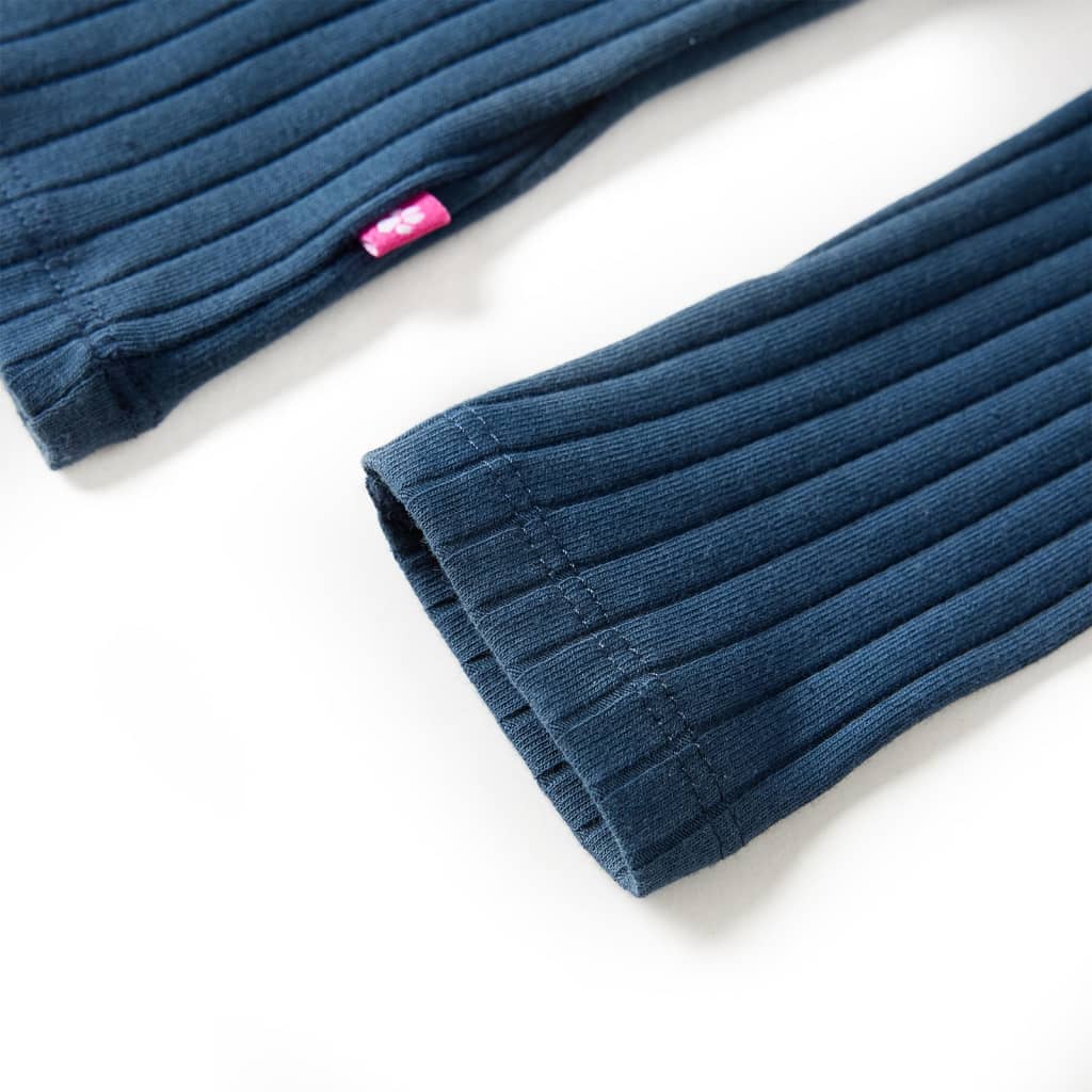 Tricou de copii cu mâneci lungi, tricot cu nervuri, bleumarin, 92 GartenMobel Dekor