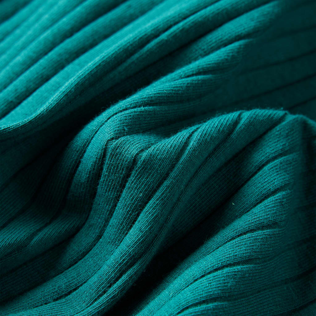 Tricou de copii cu mâneci lungi, tricot cu nervuri, verde închis, 92 GartenMobel Dekor