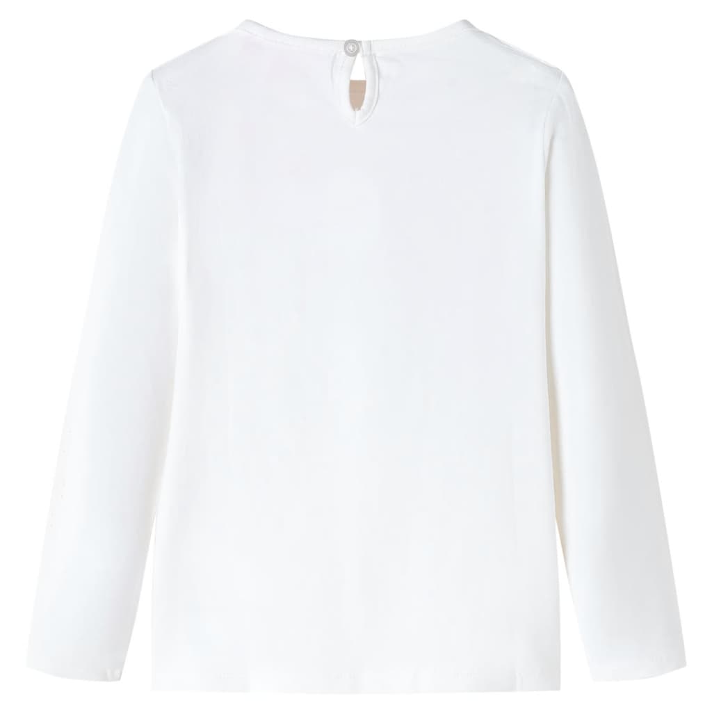 Tricou pentru copii cu mâneci lungi, ecru, 116 GartenMobel Dekor