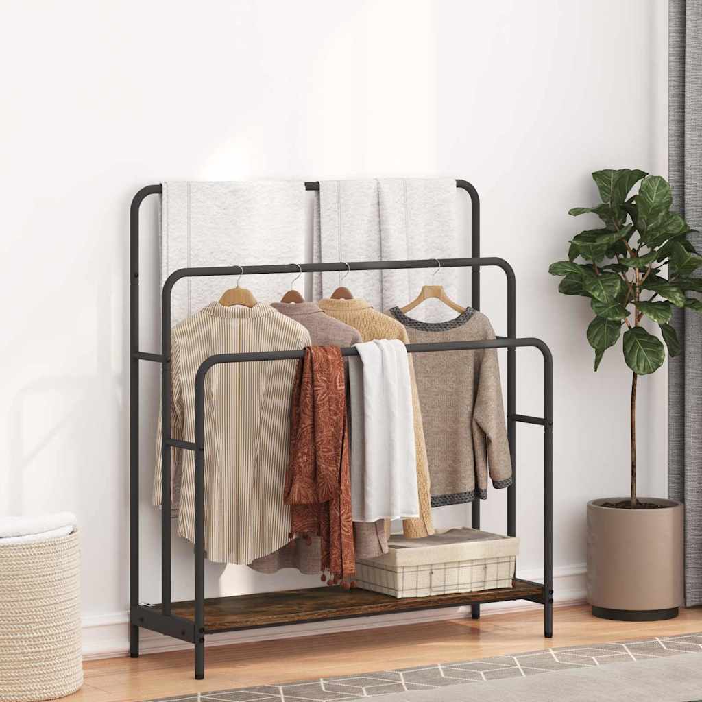 Stativ pentru haine cu raft Stejar afumat 90 x 30 x 100.5 cm GartenMobel Dekor