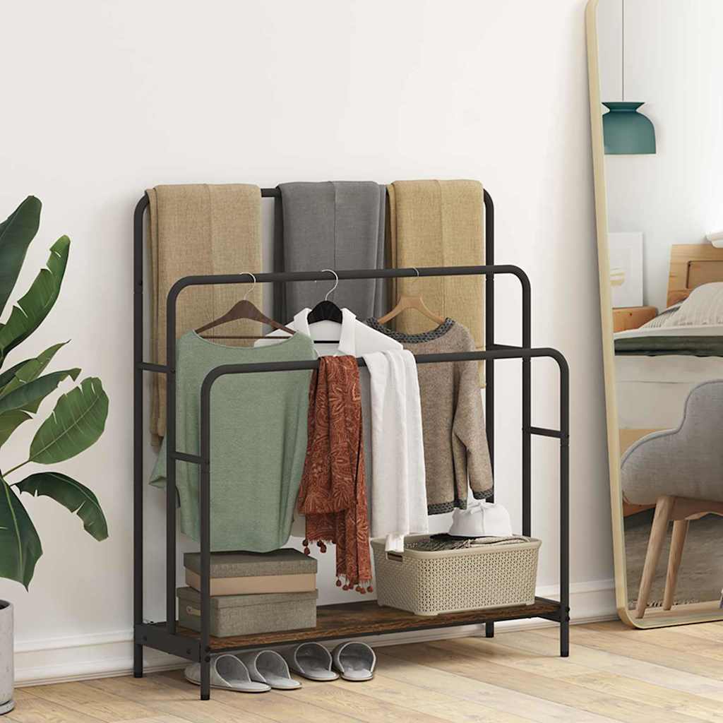 Stativ pentru haine cu raft Stejar afumat 90 x 30 x 100.5 cm GartenMobel Dekor