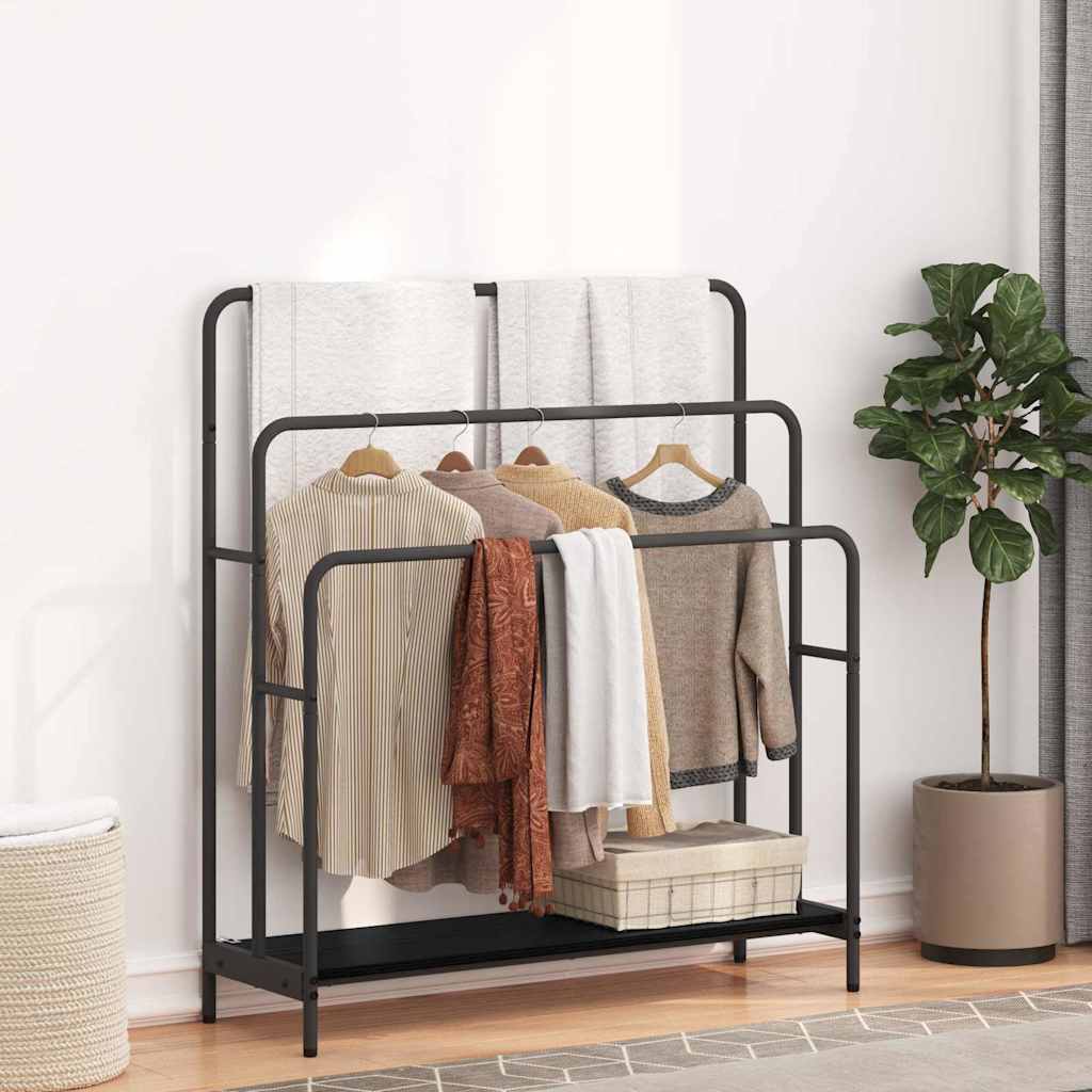 Stativ pentru haine cu raft Stejar negru 90 x 30 x 100.5 cm GartenMobel Dekor