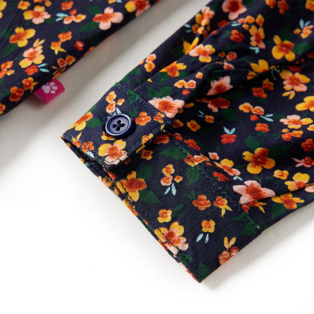 Cămașă pentru copii cu guler tip bandă, bleumarin 116 GartenMobel Dekor