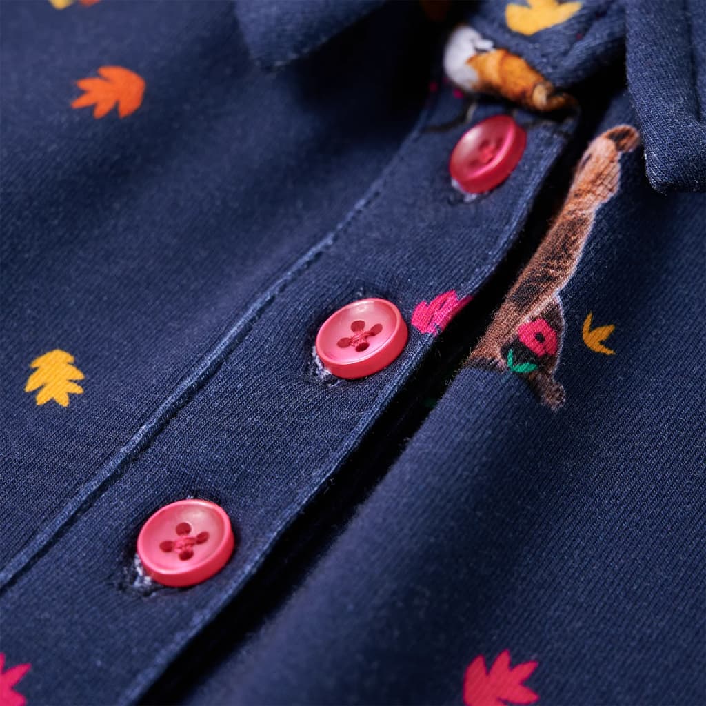 Rochie de copii cu mâneci lungi și șnur bleumarin 104 GartenMobel Dekor