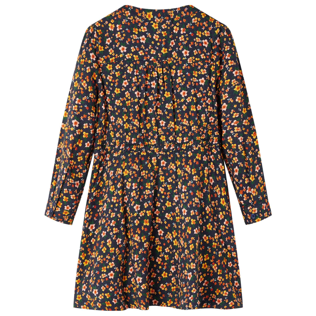 Rochie pentru copii cu mâneci lungi, bleumarin, 128 GartenMobel Dekor