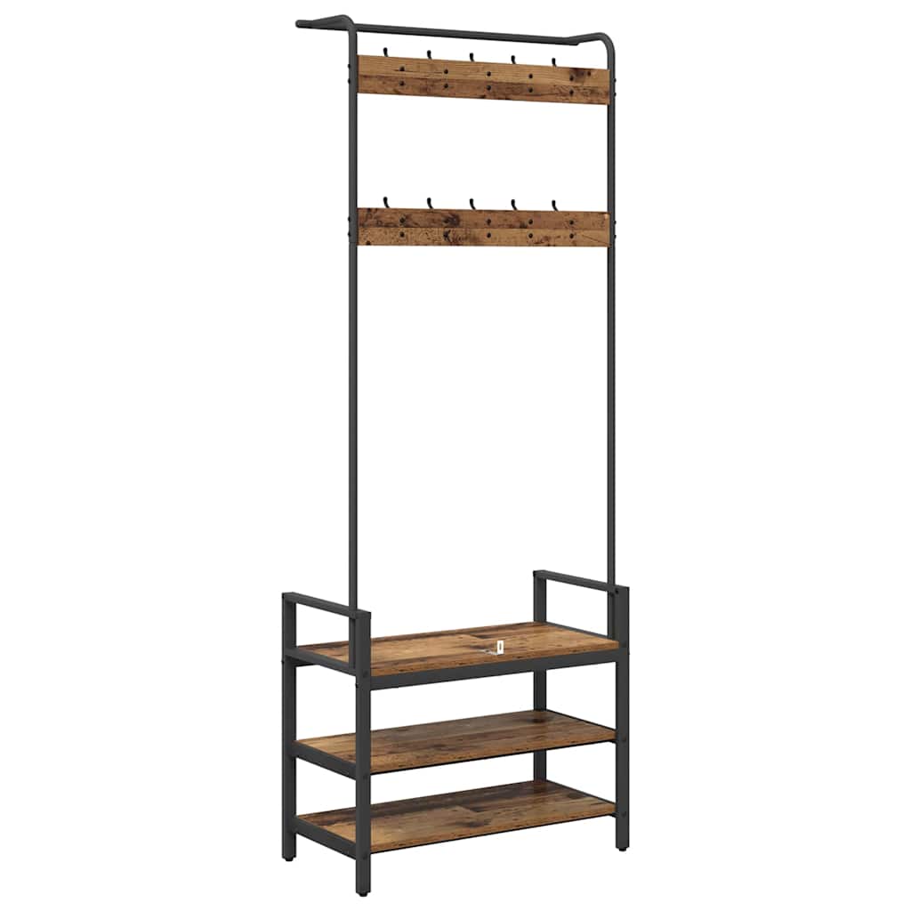 Răcător de paltoane Lemn vechi 75 x 34 x 184 cm Lemn compozit GartenMobel Dekor