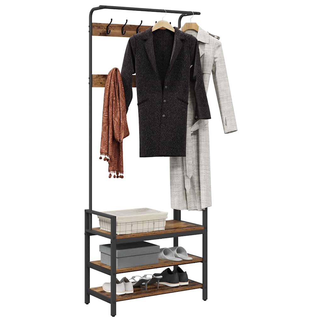 Răcător de paltoane Lemn vechi 75 x 34 x 184 cm Lemn compozit GartenMobel Dekor