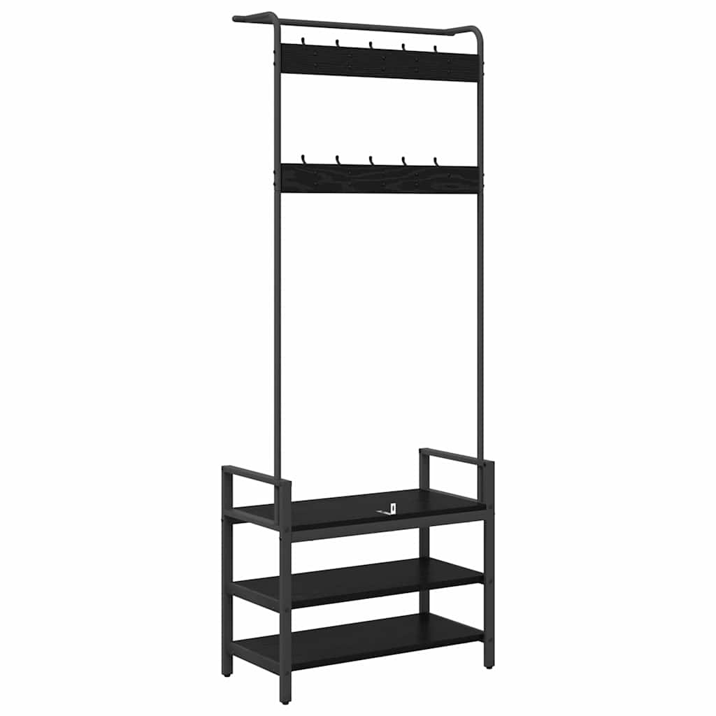 Răcător de paltoane Stejar negru 75 x 34 x 184 cm Lemn compozit GartenMobel Dekor