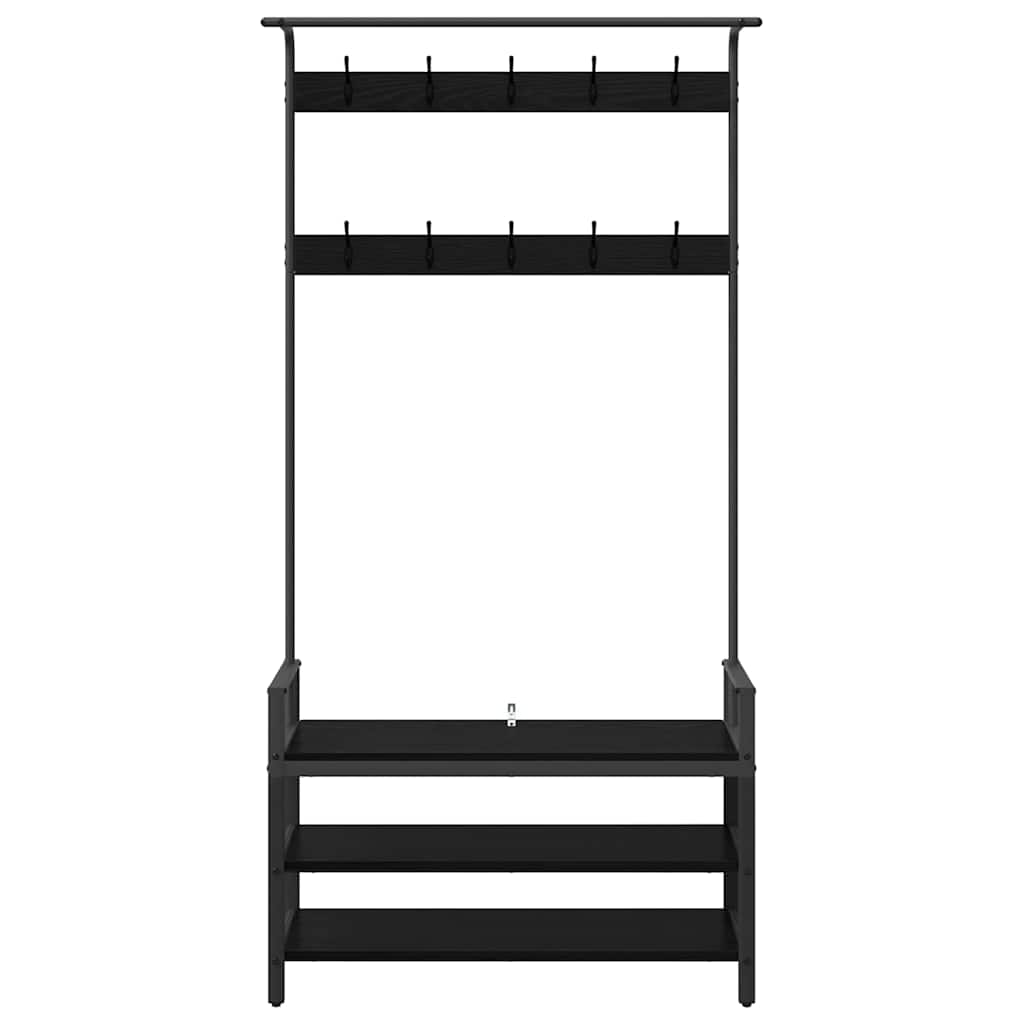 Răcător de paltoane Stejar negru 95 x 34 x 184 cm Lemn compozit GartenMobel Dekor