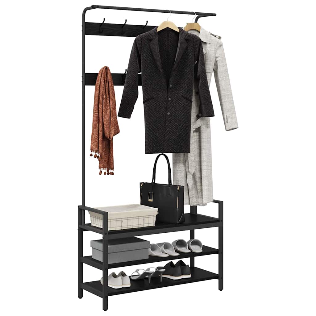 Răcător de paltoane Stejar negru 95 x 34 x 184 cm Lemn compozit GartenMobel Dekor