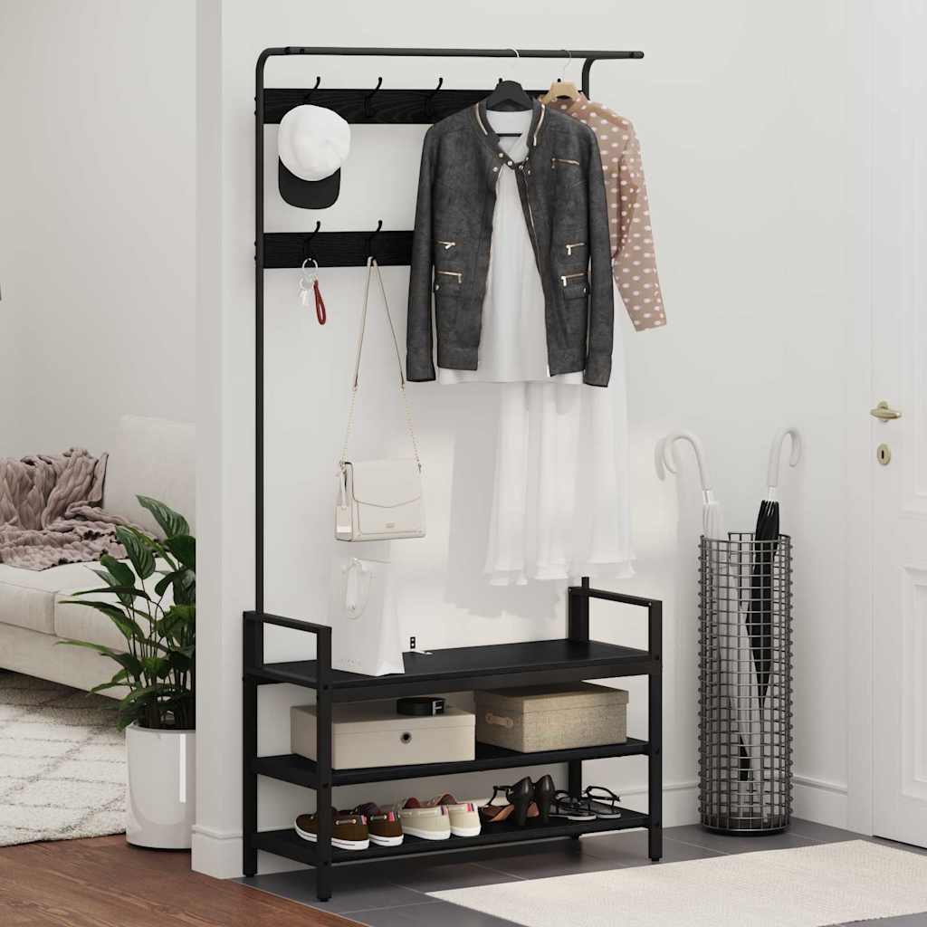 Răcător de paltoane Stejar negru 95 x 34 x 184 cm Lemn compozit GartenMobel Dekor