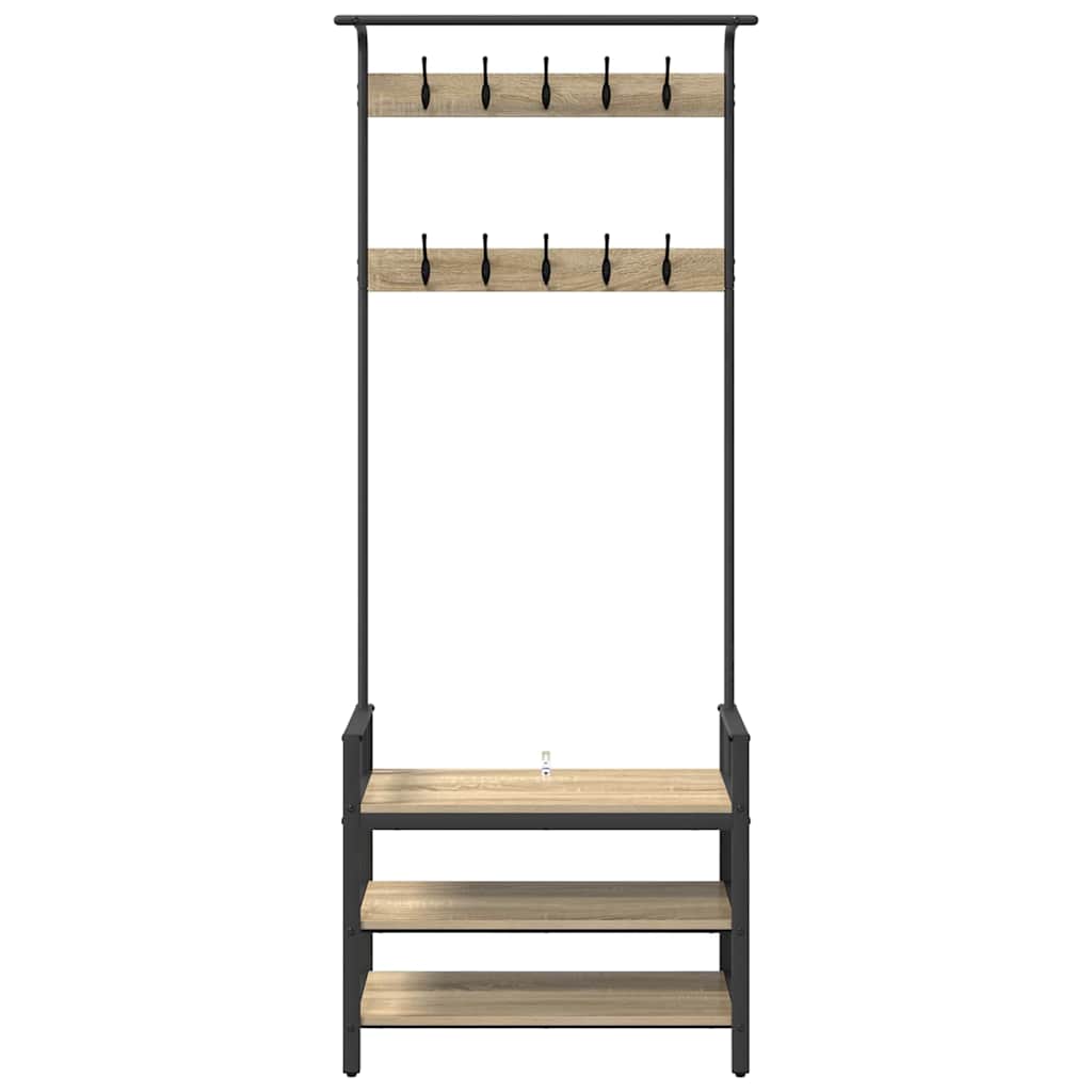 Răcător de paltoane cu raft Stejar sonoma 75 x 34 x 184 cm GartenMobel Dekor