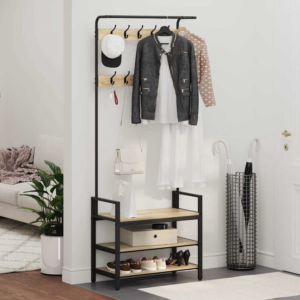 Răcător de paltoane cu raft Stejar sonoma 75 x 34 x 184 cm GartenMobel Dekor