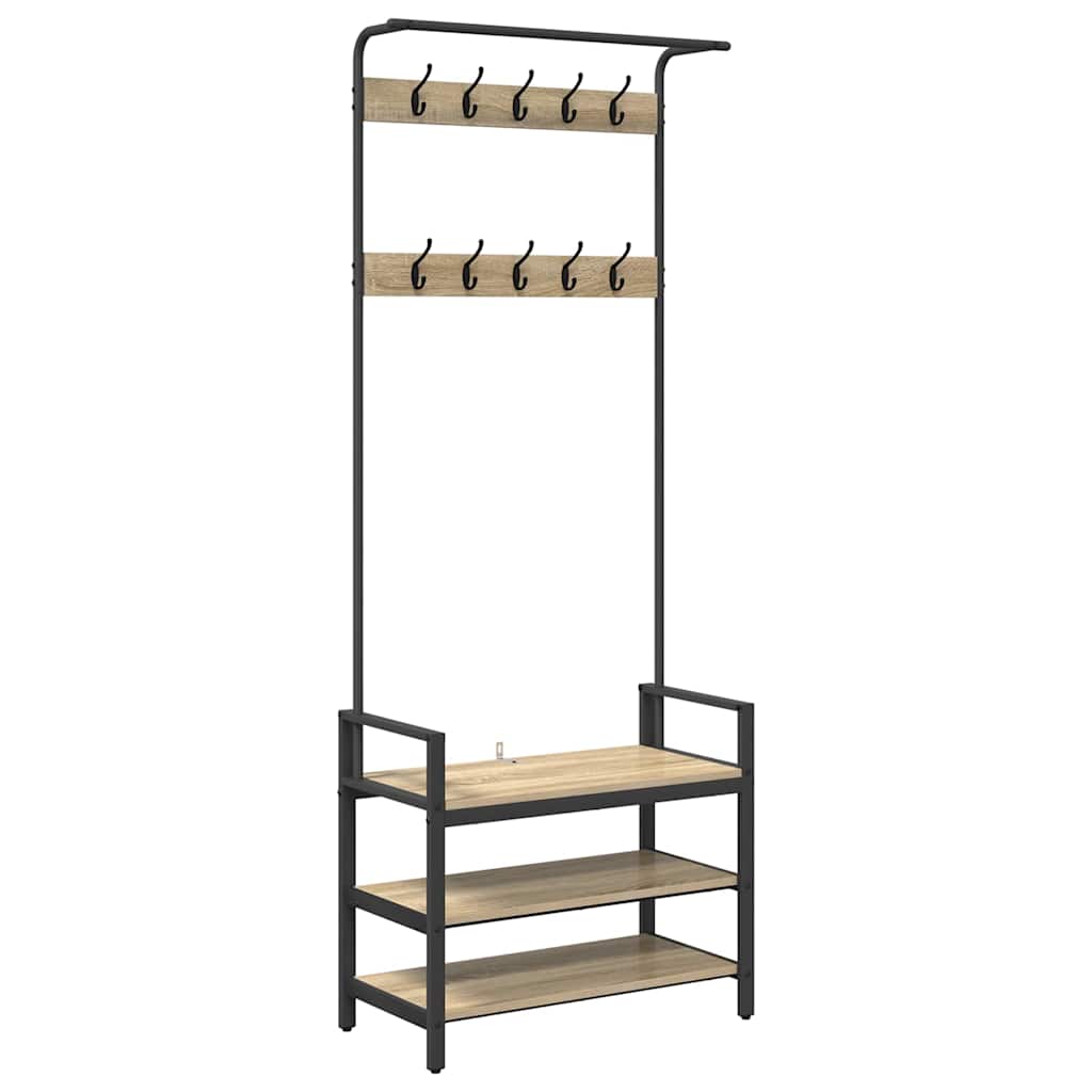 Răcător de paltoane cu raft Stejar sonoma 75 x 34 x 184 cm GartenMobel Dekor