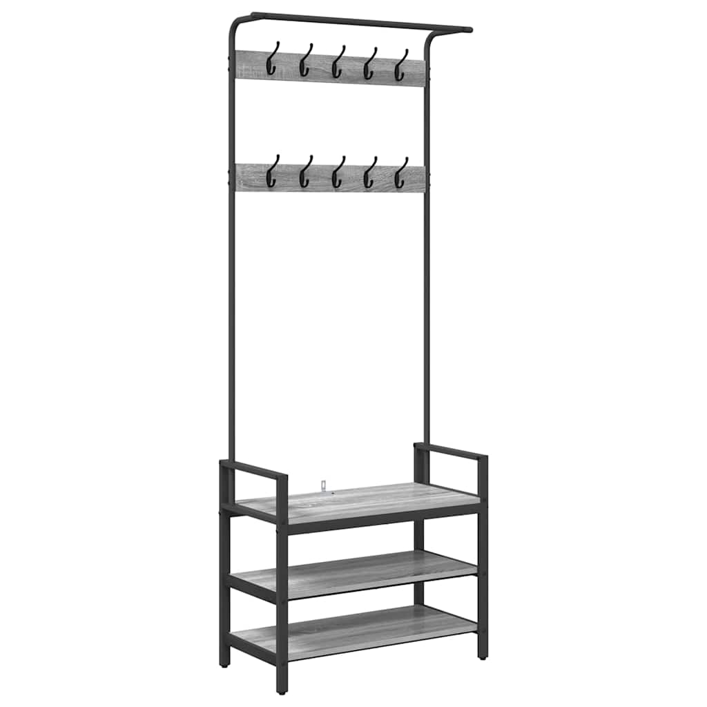 Răcător de paltoane sonoma gri 75 x 34 x 184 cm Lemn compozit GartenMobel Dekor