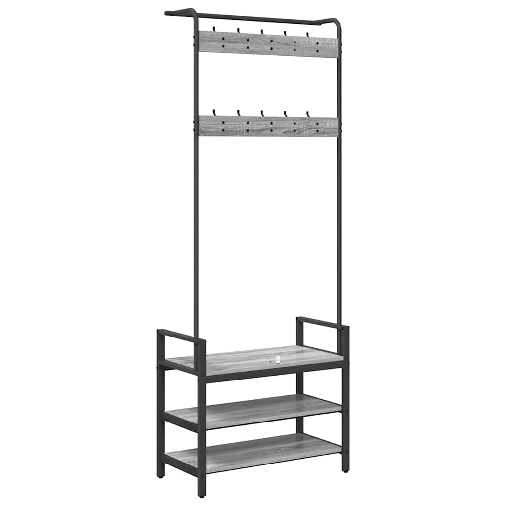 Răcător de paltoane sonoma gri 75 x 34 x 184 cm Lemn compozit GartenMobel Dekor