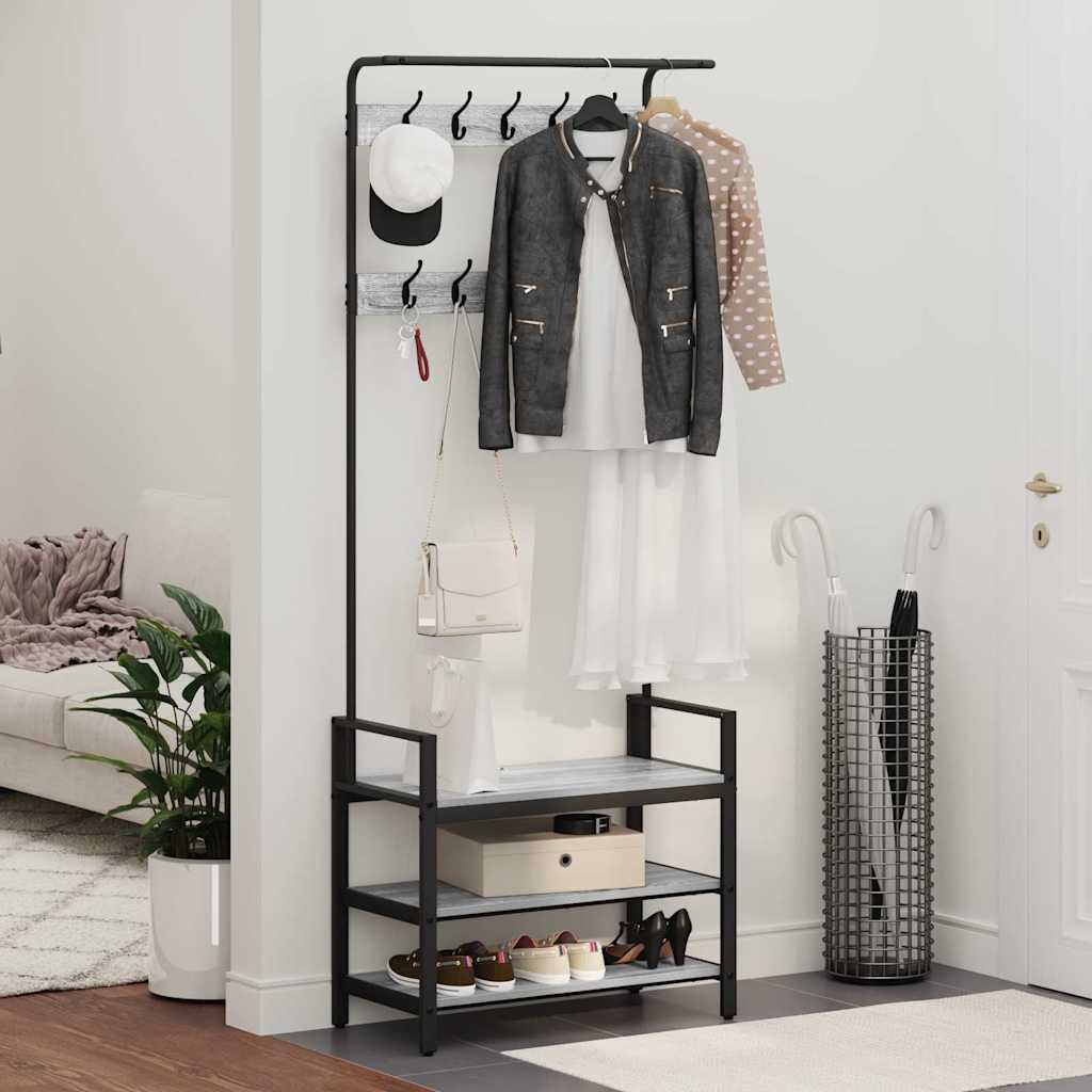 Răcător de paltoane sonoma gri 75 x 34 x 184 cm Lemn compozit GartenMobel Dekor