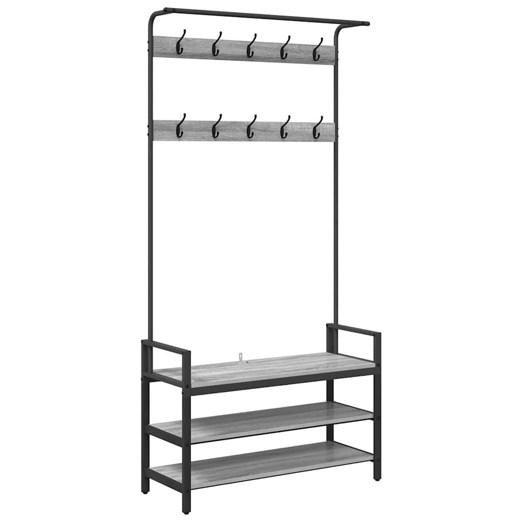 Răcător de paltoane sonoma gri 95 x 34 x 184 cm Lemn compozit GartenMobel Dekor