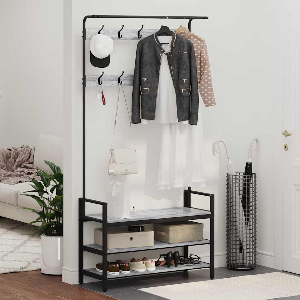 Răcător de paltoane sonoma gri 95 x 34 x 184 cm Lemn compozit GartenMobel Dekor