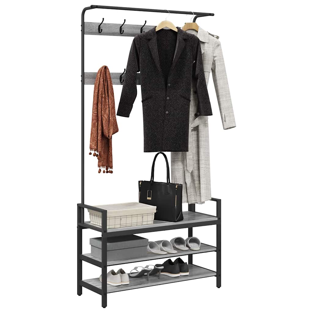 Răcător de paltoane sonoma gri 95 x 34 x 184 cm Lemn compozit GartenMobel Dekor