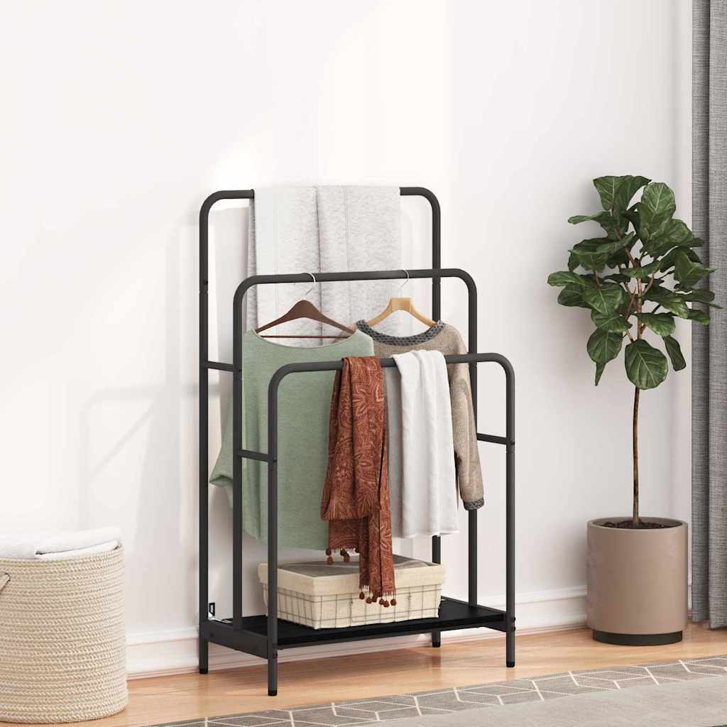 Stativ pentru haine cu raft Stejar negru 60 x 30 x 100.5 cm GartenMobel Dekor