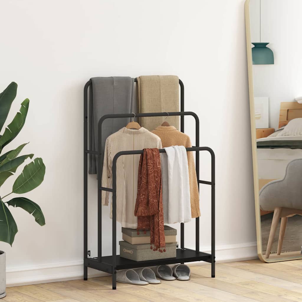 Stativ pentru haine cu raft Stejar negru 60 x 30 x 100.5 cm GartenMobel Dekor