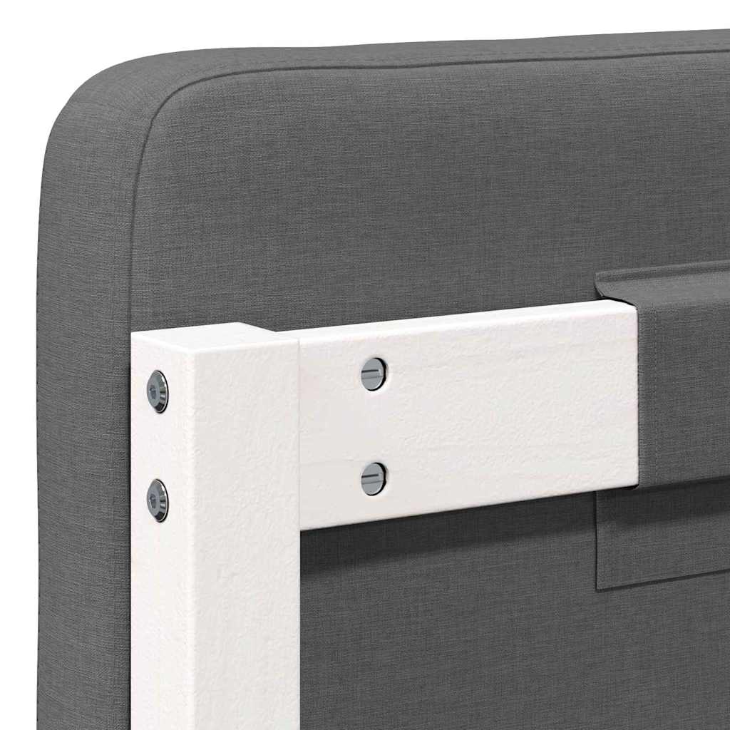 Tăblie tapițată Alb și gri deschis 200 cm Lemn de pin masiv GartenMobel Dekor