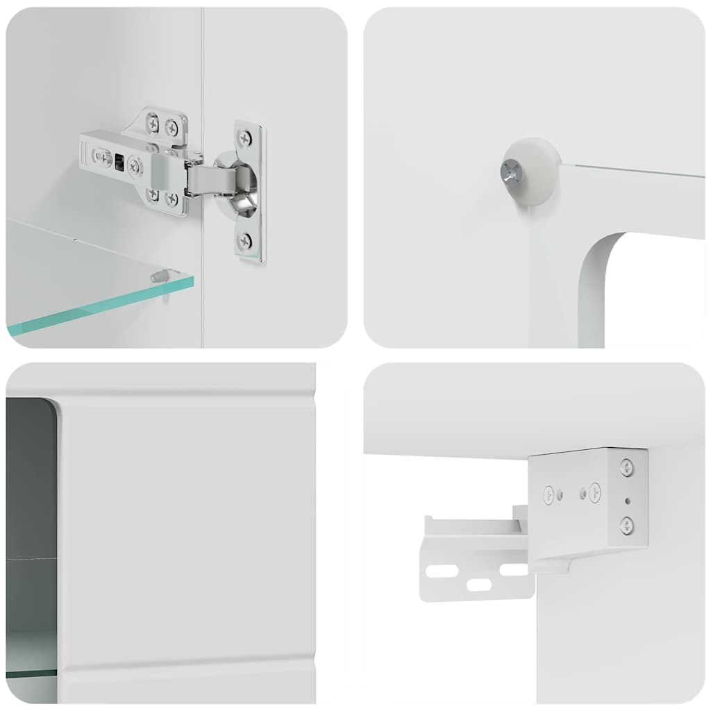 Cabinet suspendat cu raft Alb 55 x 29 x 100 cm Lemn compozit GartenMobel Dekor