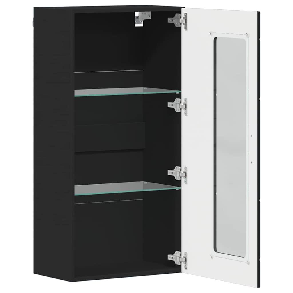 Cabinet suspendat cu raft Negru 55 x 29 x 100 cm Lemn compozit GartenMobel Dekor