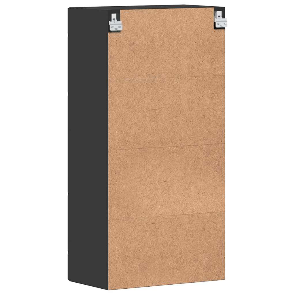 Cabinet suspendat cu raft Negru 55 x 29 x 100 cm Lemn compozit GartenMobel Dekor