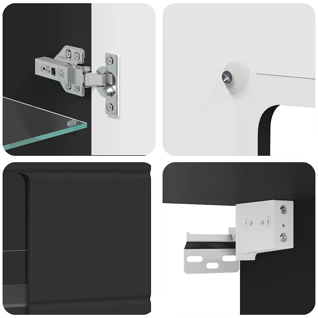 Cabinet suspendat cu raft Negru 55 x 29 x 100 cm Lemn compozit GartenMobel Dekor