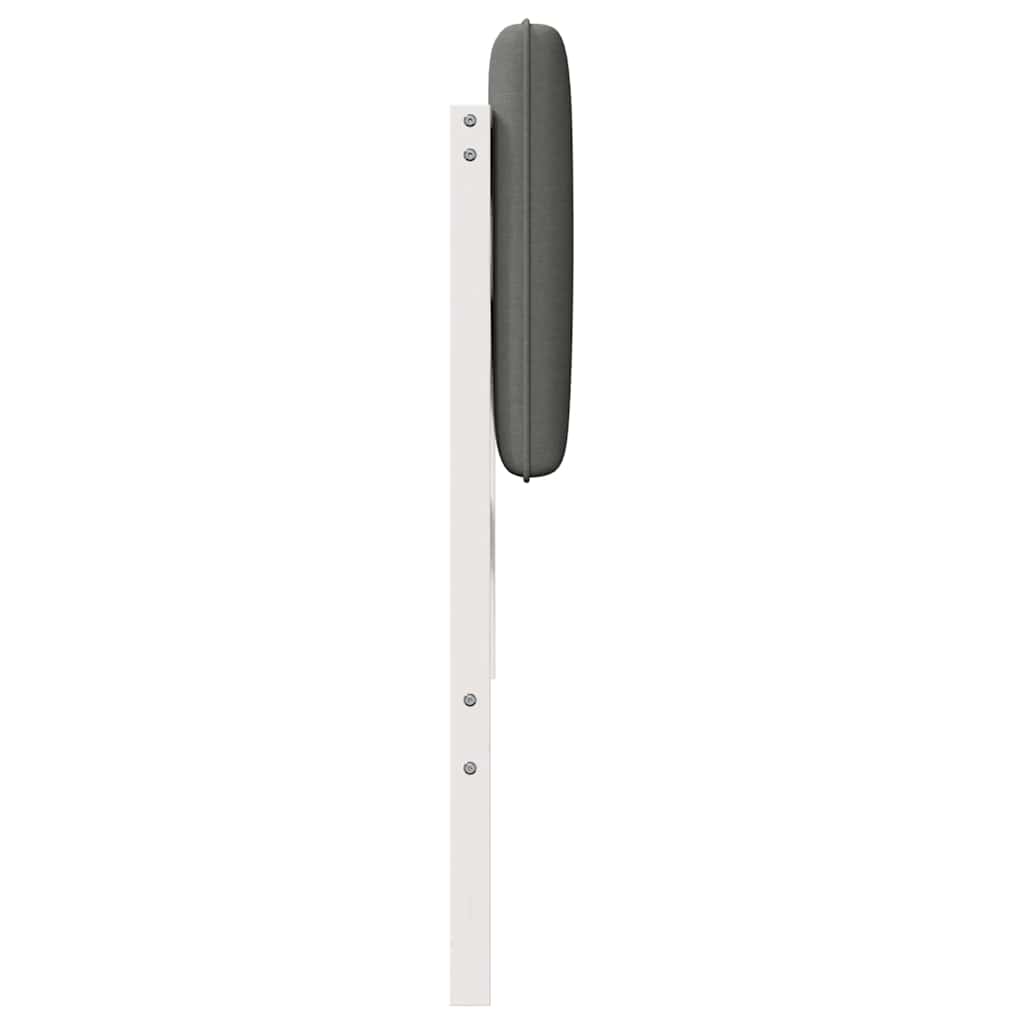 Tăblie tapițată Alb și gri deschis 135 cm Lemn de pin masiv GartenMobel Dekor