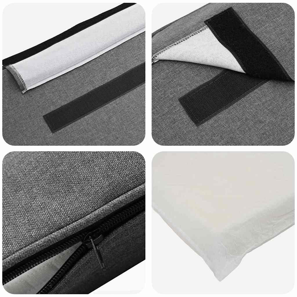 Tăblie tapițată Alb și gri deschis 135 cm Lemn de pin masiv GartenMobel Dekor