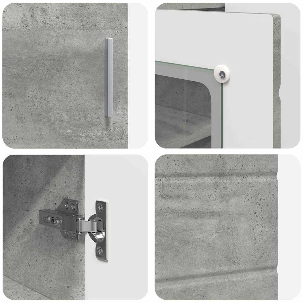 Bufet cu raft cu ușă Gri beton 55,5 x 29 x 100 cm Lemn compozit GartenMobel Dekor