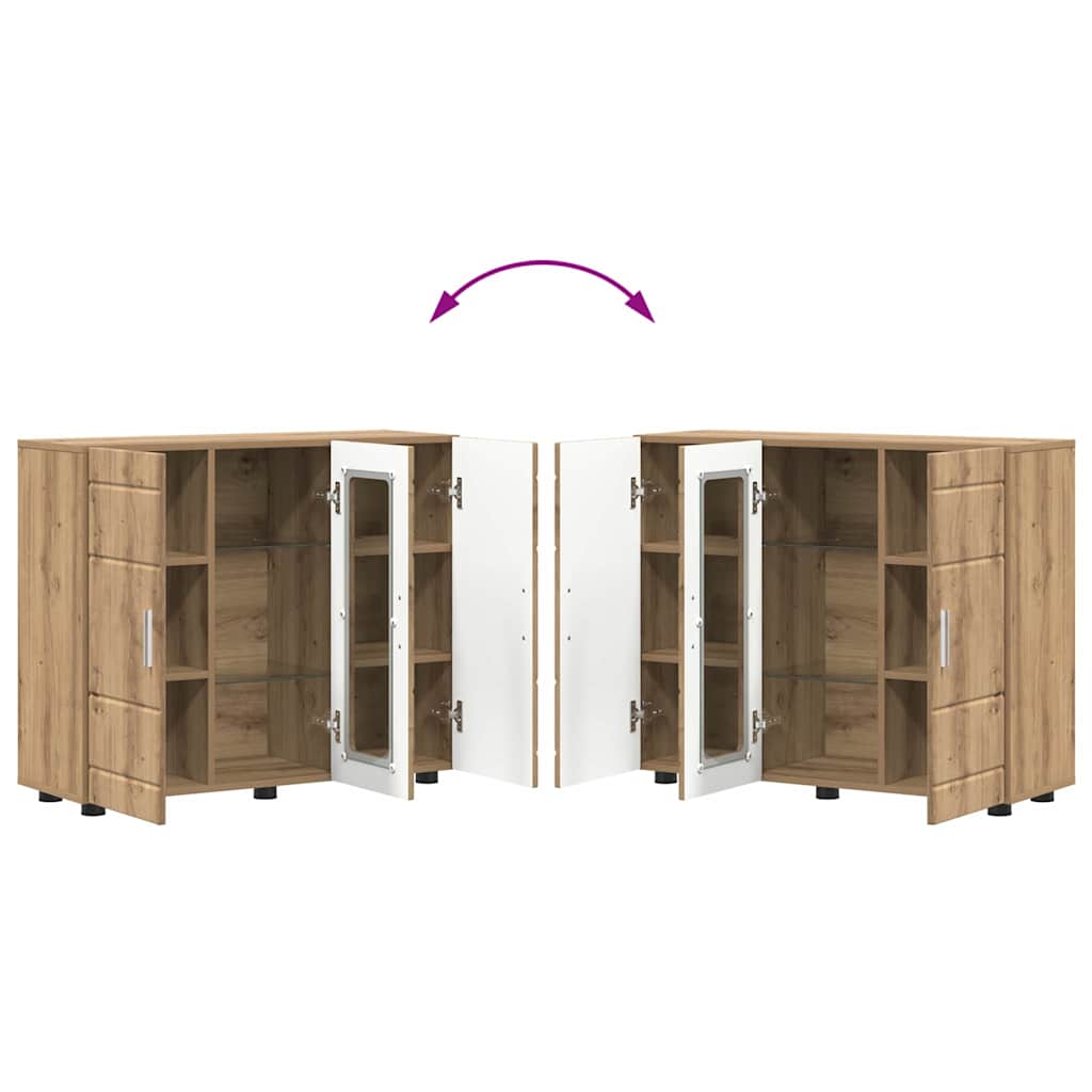 Bufet cu raft stejar artizanal 55,5 x 29 x 100 cm Lemn compozit GartenMobel Dekor