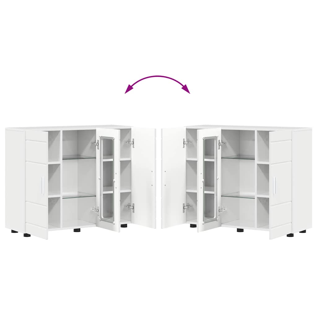 Bufet cu ușă Alb foarte lucios 55,5 x 29 x 100 cm Lemn compozit GartenMobel Dekor