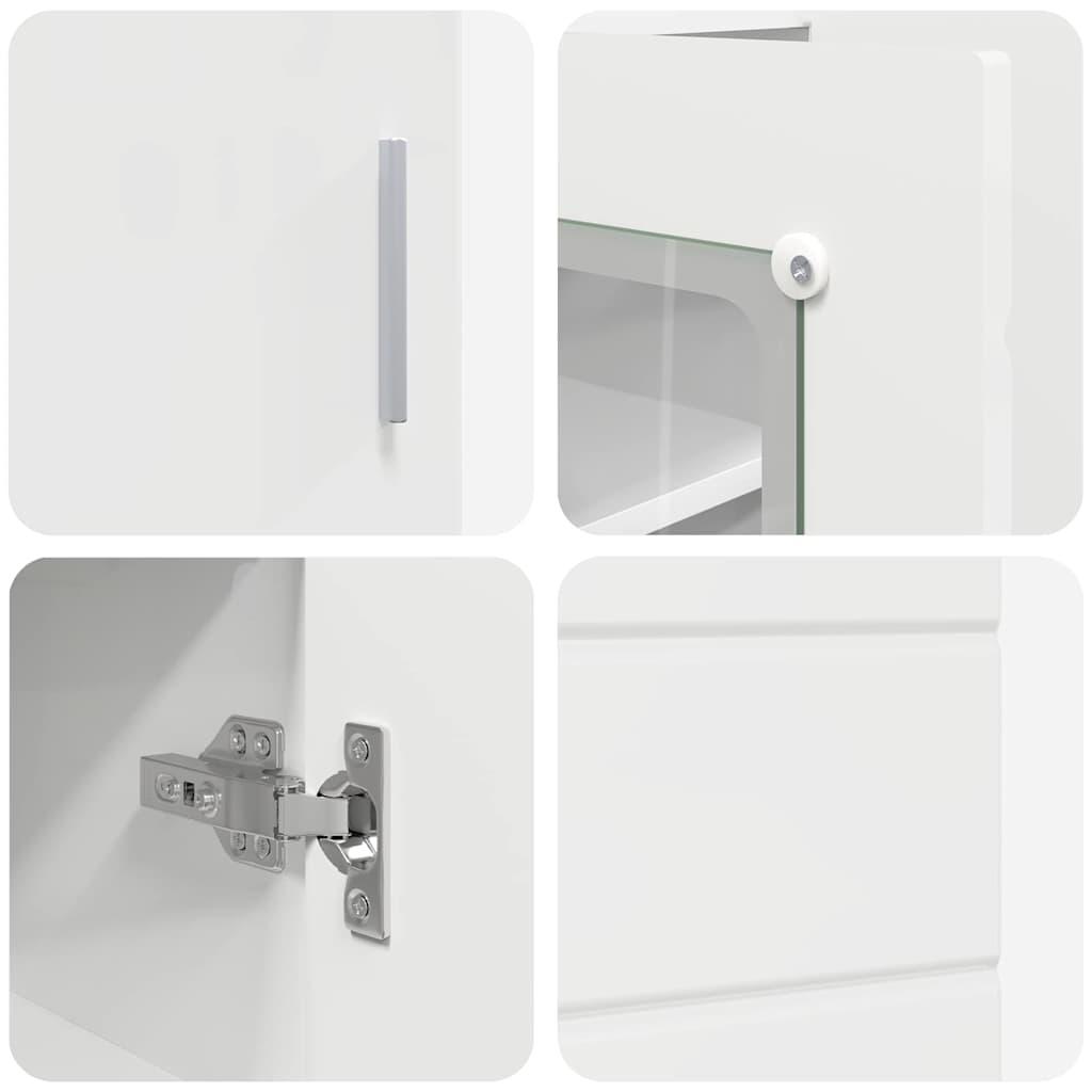 Bufet cu ușă Alb foarte lucios 55,5 x 29 x 100 cm Lemn compozit GartenMobel Dekor