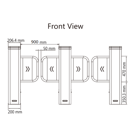 Poarta acrilica 90 cm, pentru automatizare poarta batanta DS-K3B501SX - HIKVISION DS-K3B501SX/601SX-Dp90/2 SafetyGuard Surveillance