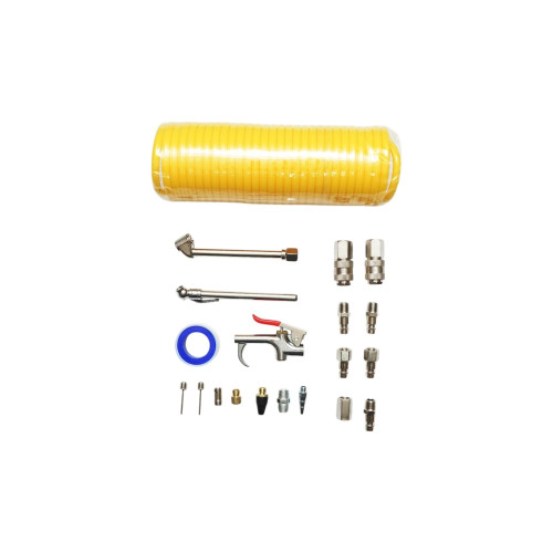 Set 20 accesorii compresor aer cu furtun spiralat, pistol, conectori, duze si cuple rapide universale Cod: DISRK49 Automotive TrustedCars