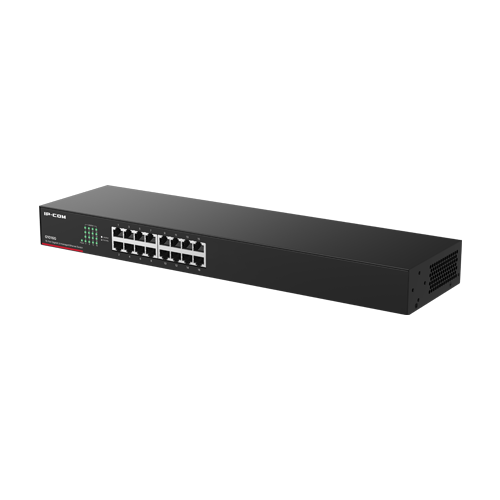 Switch Gigabit IP-COM cu 16 porturi, 8K MAC Table, Flow Control și Buffer de 4 Mb, Montaj flexibil, Plug & Play SafetyGuard Surveillance