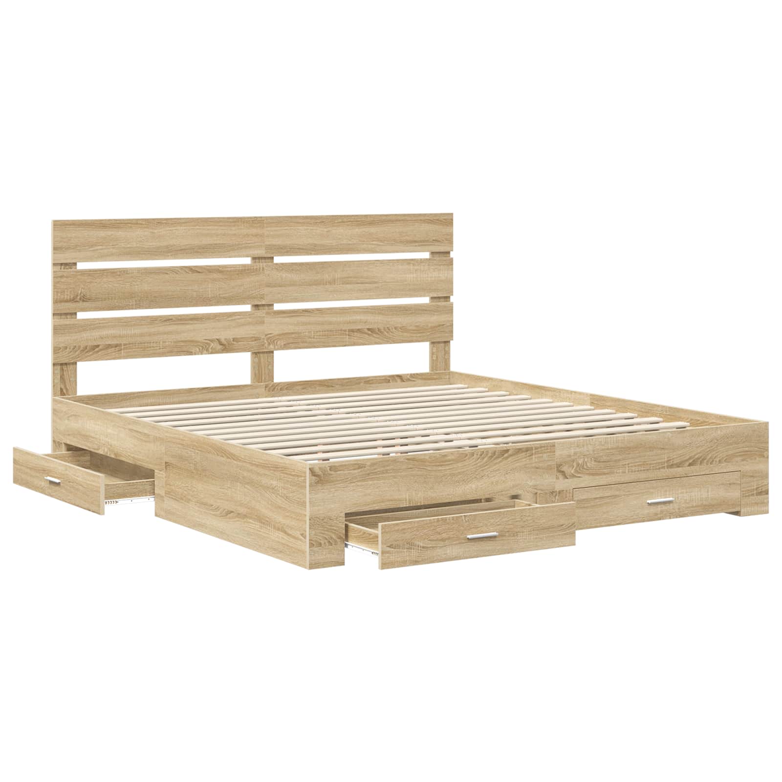 Cadru de pat cu sertar Stejar Sonoma 180 x 200 cm Lemn compozit GartenMobel Dekor