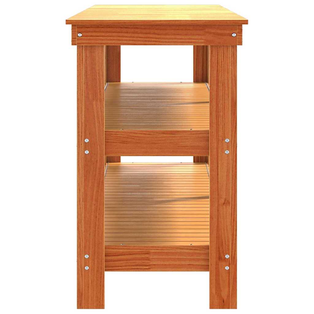 Banc de lucru cu raft Maroniu cerat 181.5 x 50 x 80 cm GartenMobel Dekor