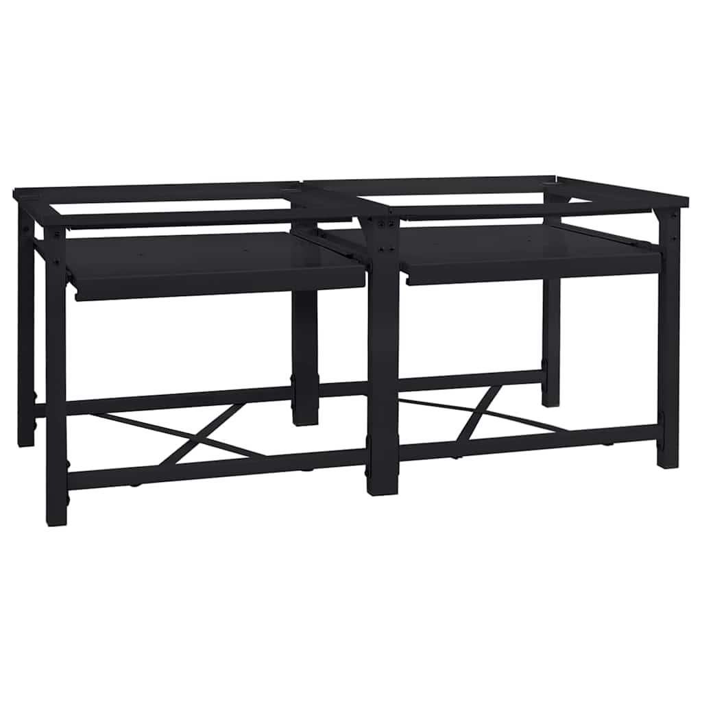 Suport pentru mașina de spălat 2 pcs Negru 64 x 55 x 32.5 cm GartenMobel Dekor