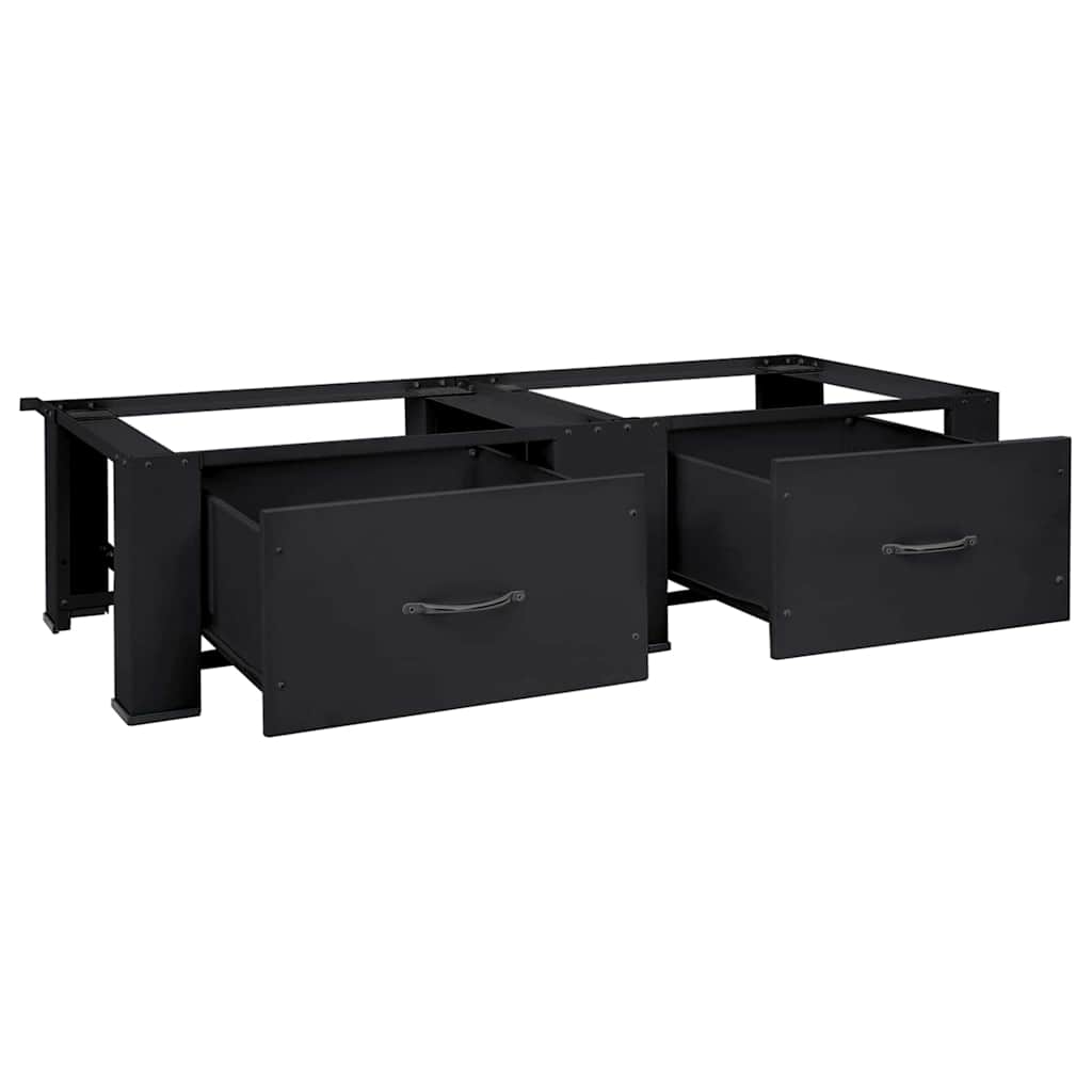 Suport pentru mașina de spălat 2 pcs Negru 64 x 55 x 32.5 cm GartenMobel Dekor